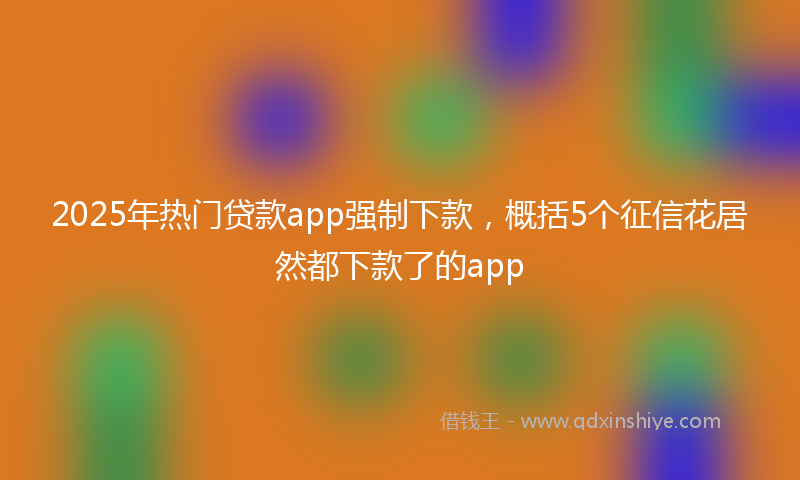 2025年热门贷款app强制下款，概括5个征信花居然都下款了的app