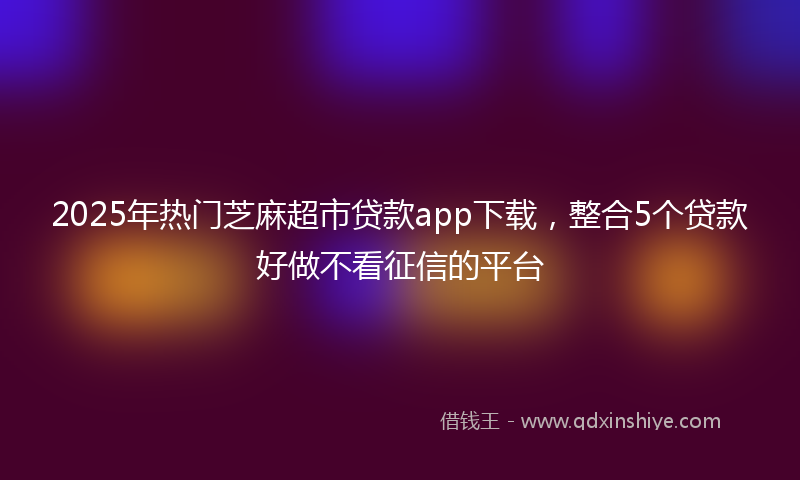2025年热门芝麻超市贷款app下载，整合5个贷款好做不看征信的平台