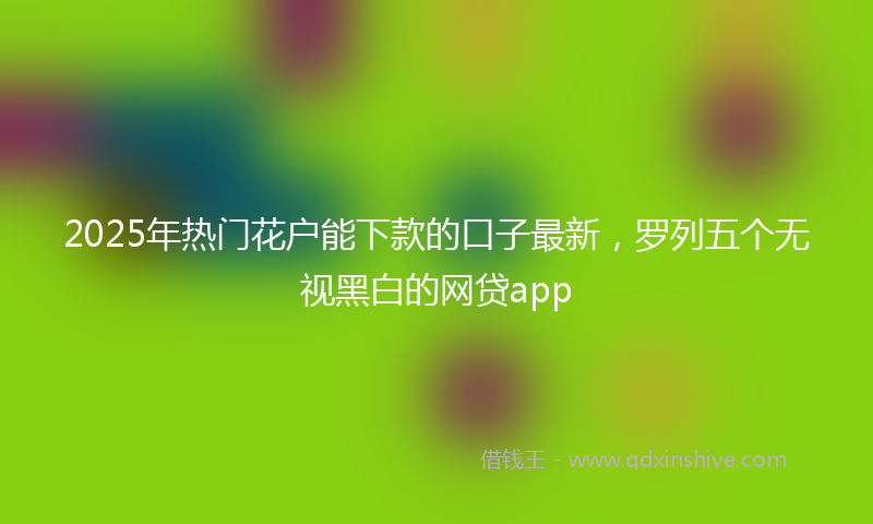 2025年热门花户能下款的口子最新，罗列五个无视黑白的网贷app