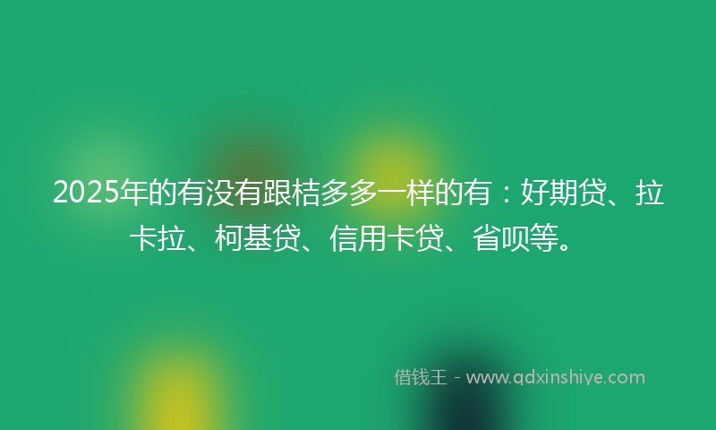 2025年的有没有跟桔多多一样的有：好期贷、拉卡拉、柯基贷、信用卡贷、省呗等。