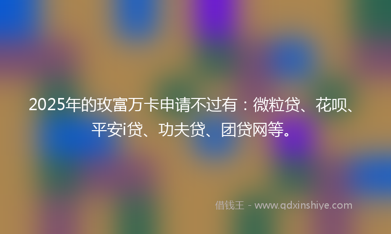 2025年的玫富万卡申请不过有：微粒贷、花呗、平安i贷、功夫贷、团贷网等。