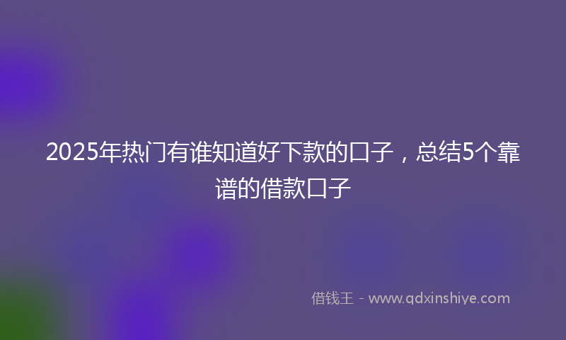 2025年热门有谁知道好下款的口子，总结5个靠谱的借款口子