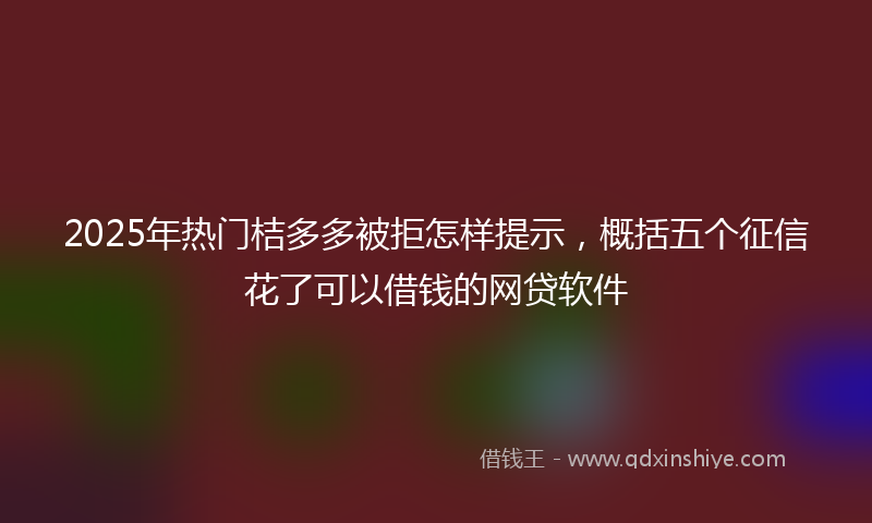 2025年热门桔多多被拒怎样提示，概括五个征信花了可以借钱的网贷软件