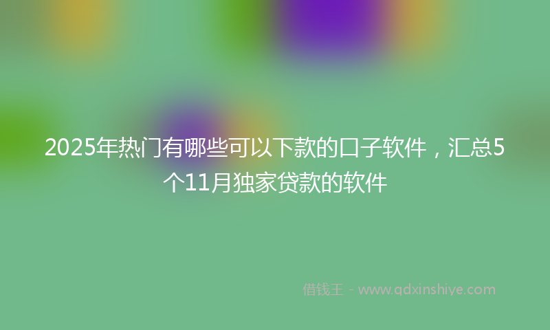 2025年热门有哪些可以下款的口子软件，汇总5个11月独家贷款的软件