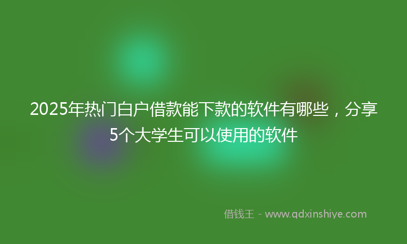 2025年热门白户借款能下款的软件有哪些，分享5个大学生可以使用的软件
