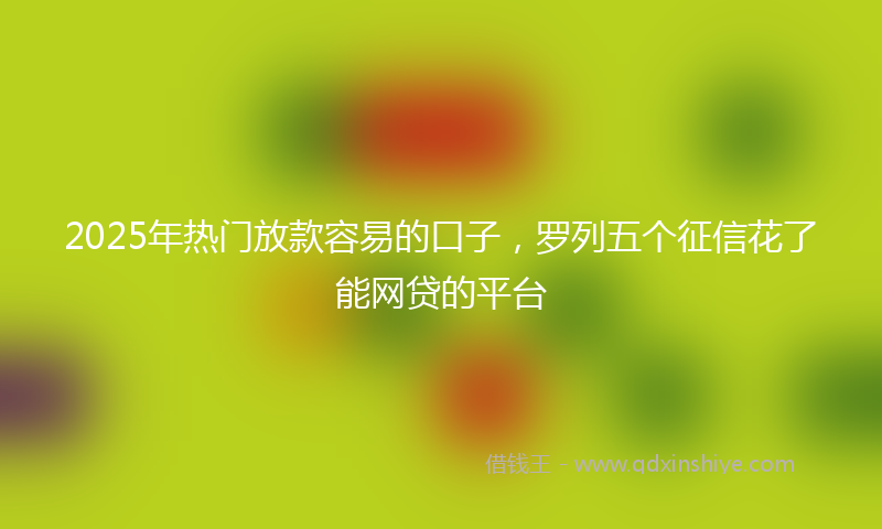 2025年热门放款容易的口子，罗列五个征信花了能网贷的平台