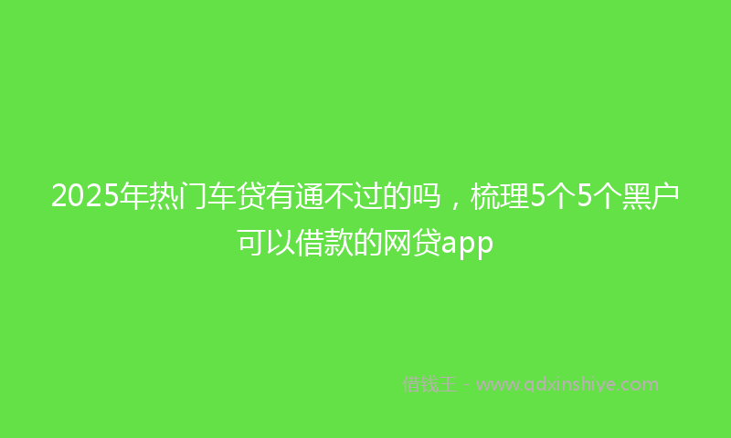 2025年热门车贷有通不过的吗，梳理5个5个黑户可以借款的网贷app
