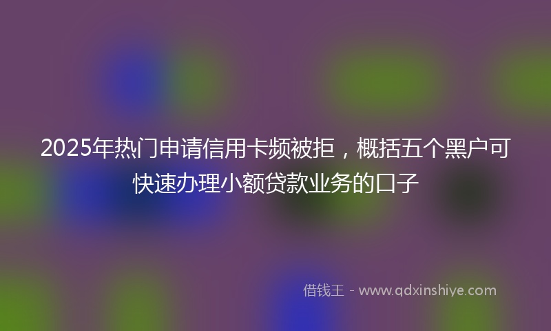 2025年热门申请信用卡频被拒，概括五个黑户可快速办理小额贷款业务的口子
