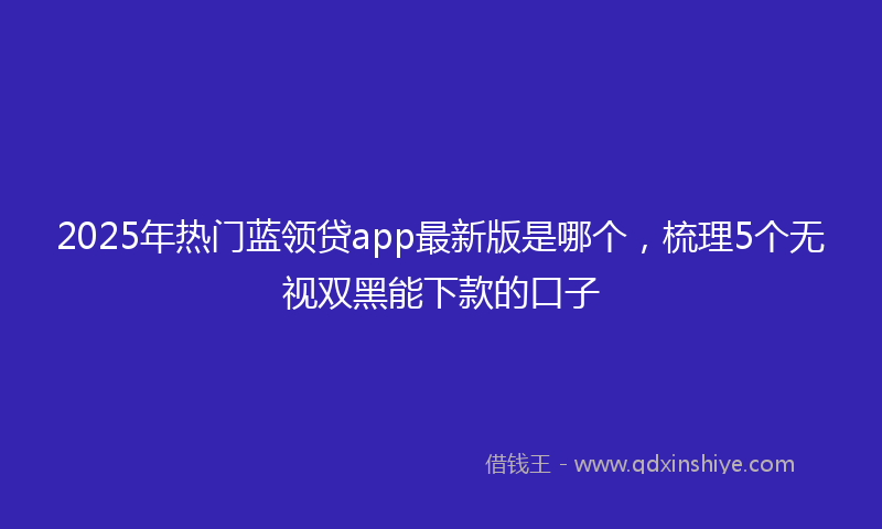 2025年热门蓝领贷app最新版是哪个，梳理5个无视双黑能下款的口子