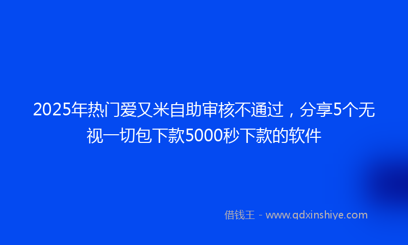 2025年热门爱又米自助审核不通过，分享5个无视一切包下款5000秒下款的软件