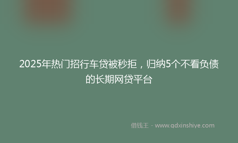 2025年热门招行车贷被秒拒，归纳5个不看负债的长期网贷平台