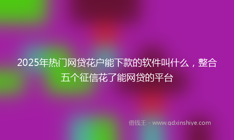 2025年热门网贷花户能下款的软件叫什么，整合五个征信花了能网贷的平台