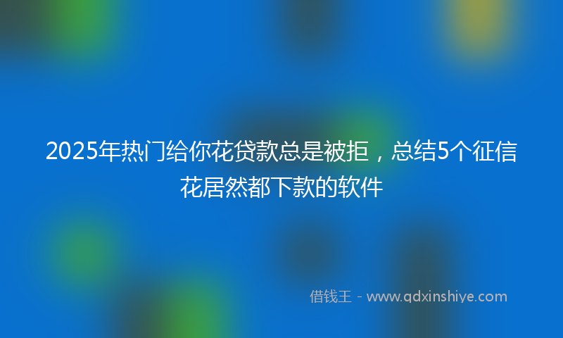 2025年热门给你花贷款总是被拒，总结5个征信花居然都下款的软件