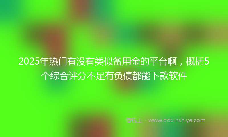2025年热门有没有类似备用金的平台啊，概括5个综合评分不足有负债都能下款软件