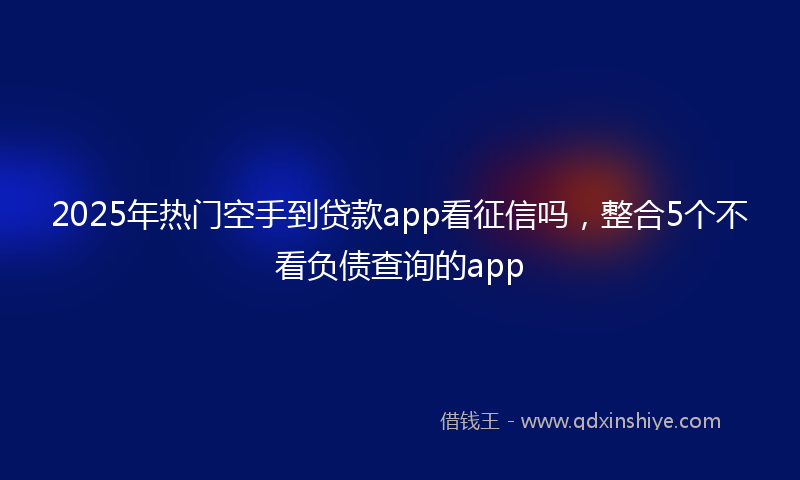 2025年热门空手到贷款app看征信吗，整合5个不看负债查询的app