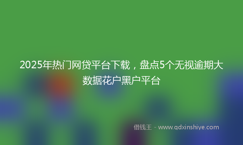 2025年热门网贷平台下载，盘点5个无视逾期大数据花户黑户平台
