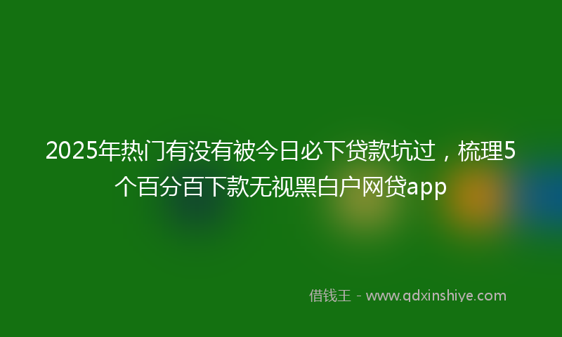 2025年热门有没有被今日必下贷款坑过，梳理5个百分百下款无视黑白户网贷app