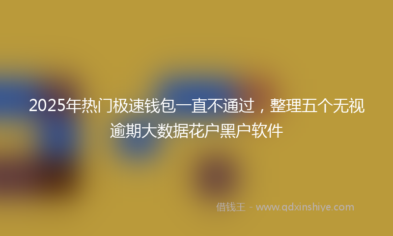 2025年热门极速钱包一直不通过，整理五个无视逾期大数据花户黑户软件