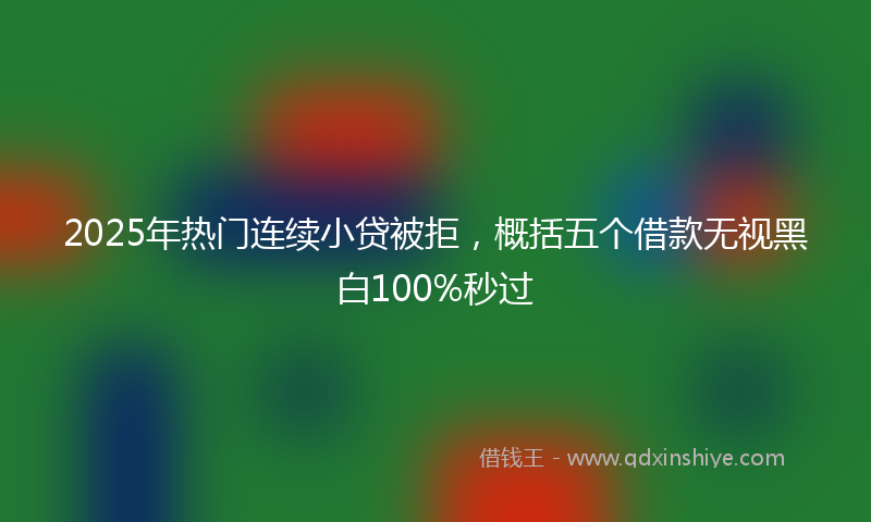2025年热门连续小贷被拒，概括五个借款无视黑白100%秒过