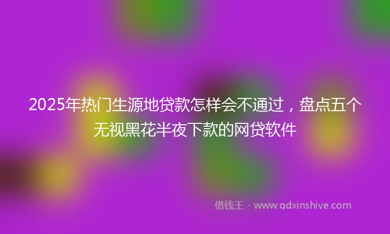 2025年热门生源地贷款怎样会不通过，盘点五个无视黑花半夜下款的网贷软件