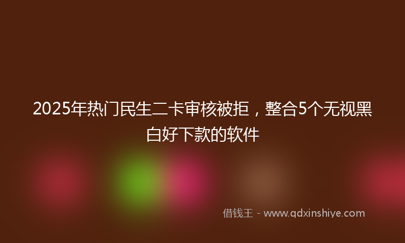 2025年热门民生二卡审核被拒，整合5个无视黑白好下款的软件