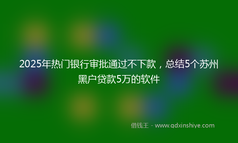 2025年热门银行审批通过不下款，总结5个苏州黑户贷款5万的软件
