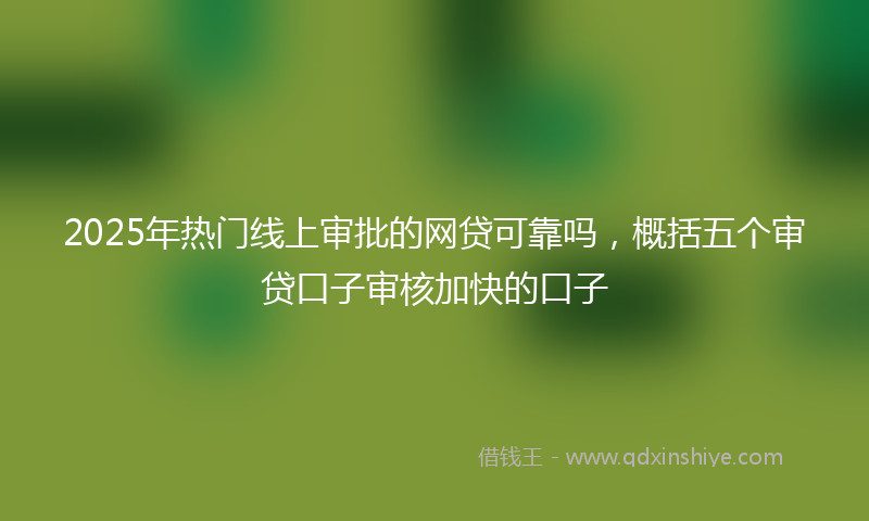 2025年热门线上审批的网贷可靠吗，概括五个审贷口子审核加快的口子