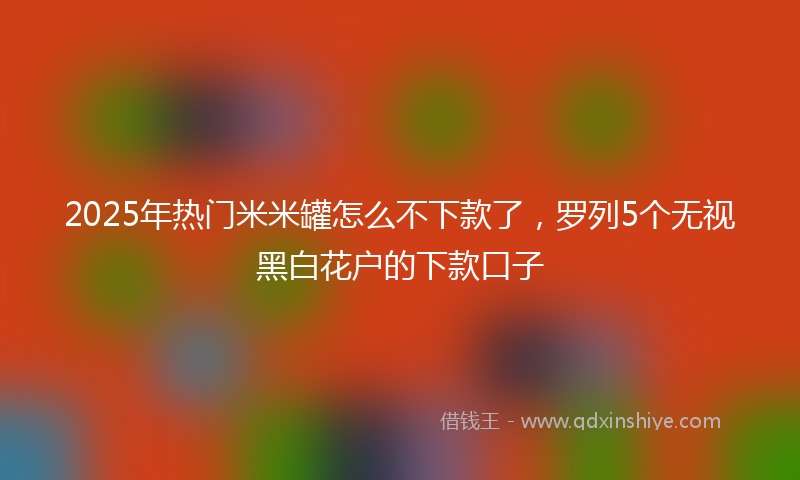 2025年热门米米罐怎么不下款了，罗列5个无视黑白花户的下款口子