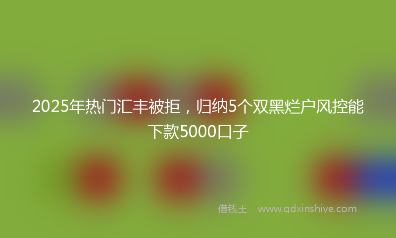 2025年热门汇丰被拒，归纳5个双黑烂户风控能下款5000口子