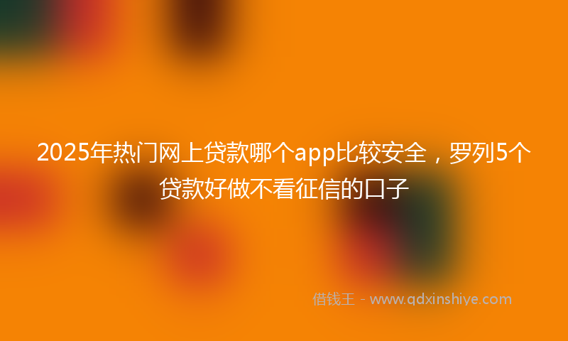 2025年热门网上贷款哪个app比较安全，罗列5个贷款好做不看征信的口子