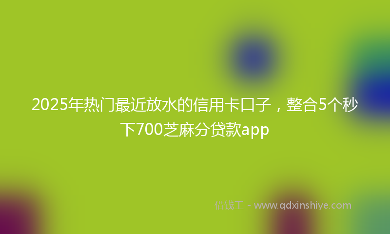 2025年热门最近放水的信用卡口子，整合5个秒下700芝麻分贷款app