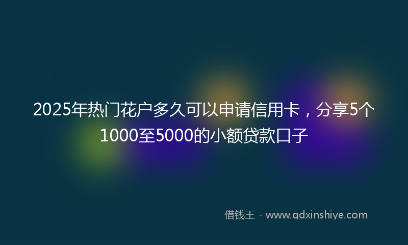 2025年热门花户多久可以申请信用卡，分享5个1000至5000的小额贷款口子