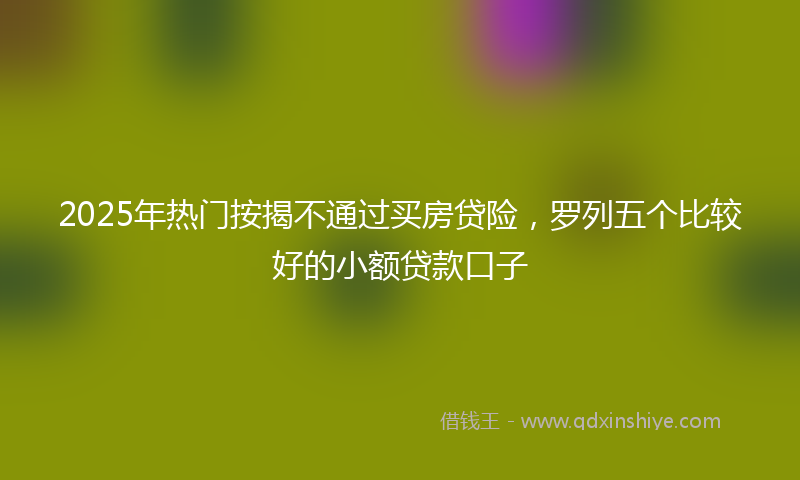 2025年热门按揭不通过买房贷险，罗列五个比较好的小额贷款口子
