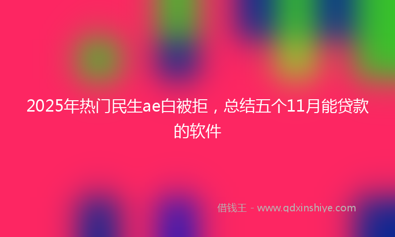 2025年热门民生ae白被拒，总结五个11月能贷款的软件