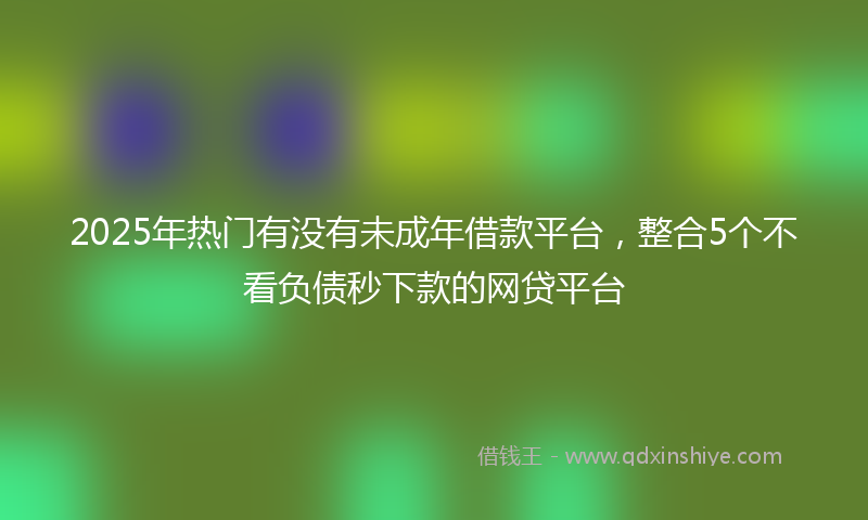 2025年热门有没有未成年借款平台，整合5个不看负债秒下款的网贷平台