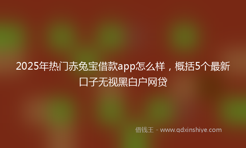 2025年热门赤兔宝借款app怎么样，概括5个最新口子无视黑白户网贷