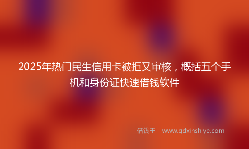 2025年热门民生信用卡被拒又审核，概括五个手机和身份证快速借钱软件