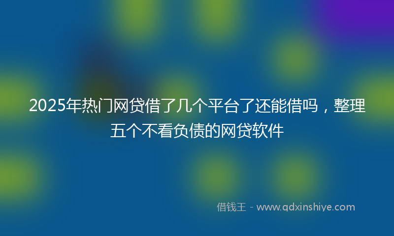 2025年热门网贷借了几个平台了还能借吗，整理五个不看负债的网贷软件