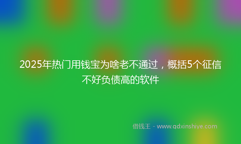 2025年热门用钱宝为啥老不通过，概括5个征信不好负债高的软件