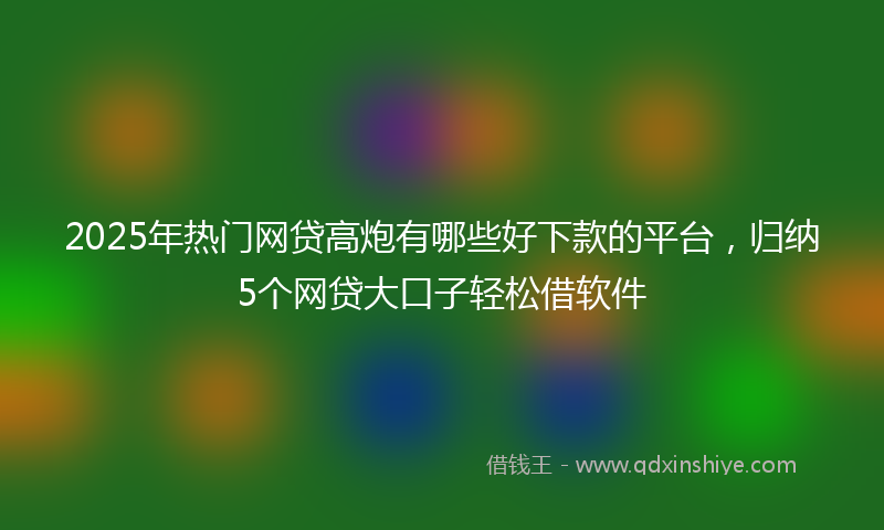 2025年热门网贷高炮有哪些好下款的平台，归纳5个网贷大口子轻松借软件