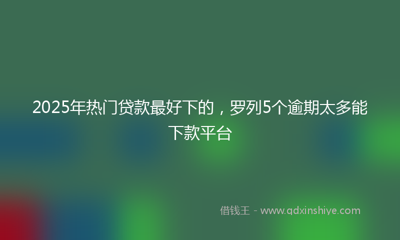 2025年热门贷款最好下的，罗列5个逾期太多能下款平台
