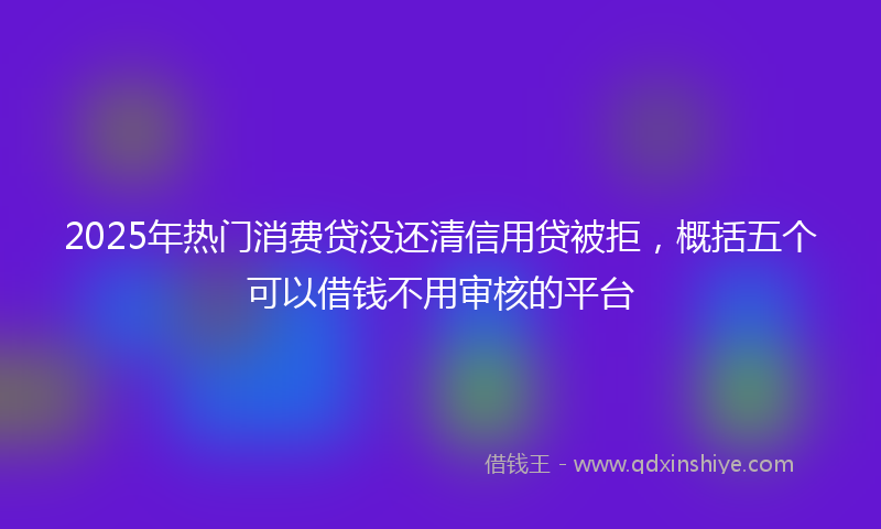 2025年热门消费贷没还清信用贷被拒，概括五个可以借钱不用审核的平台