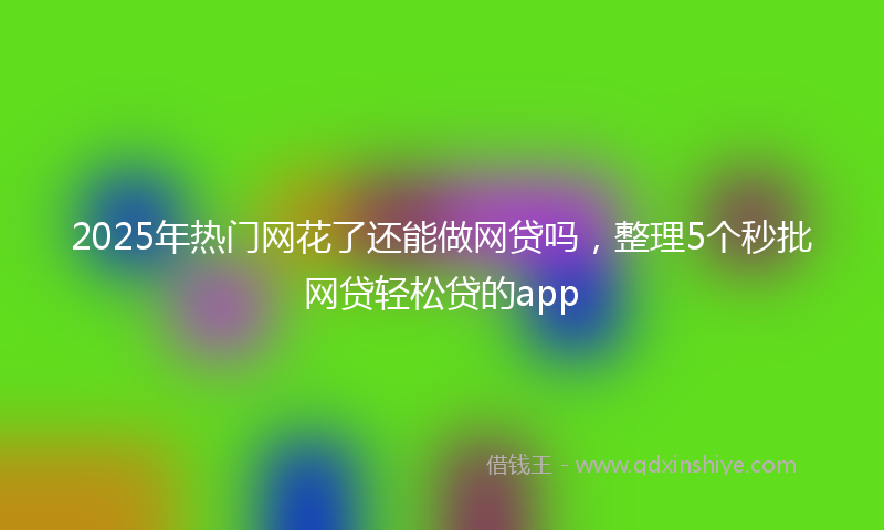 2025年热门网花了还能做网贷吗，整理5个秒批网贷轻松贷的app