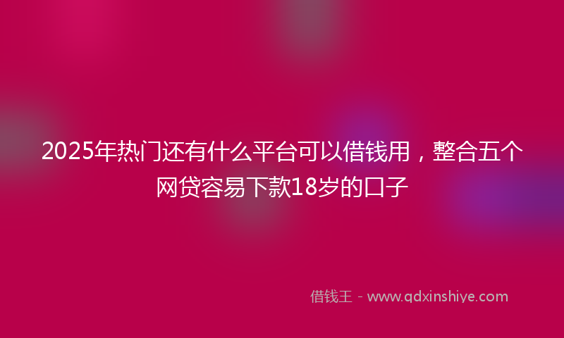 2025年热门还有什么平台可以借钱用，整合五个网贷容易下款18岁的口子