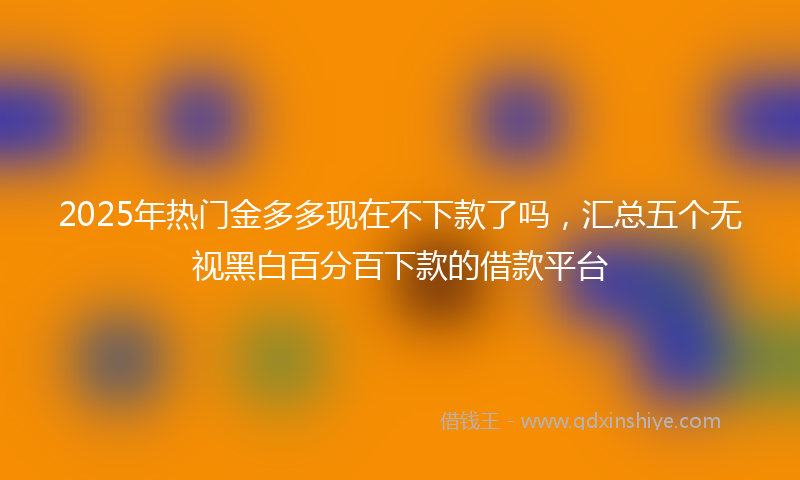 2025年热门金多多现在不下款了吗，汇总五个无视黑白百分百下款的借款平台