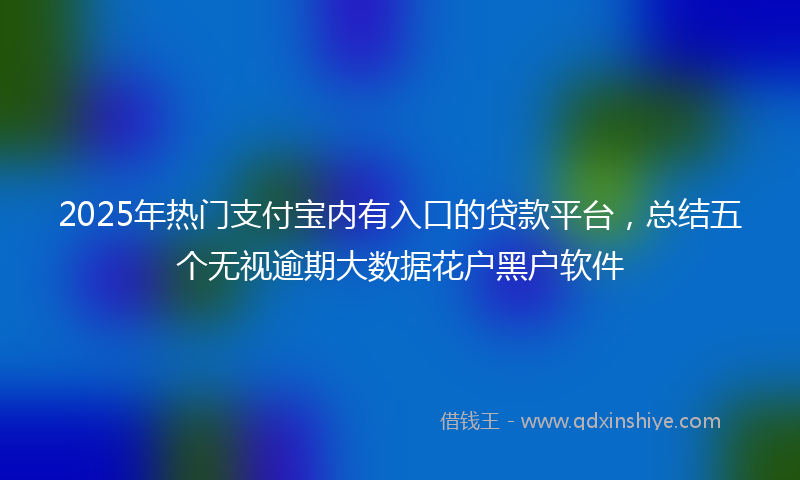 2025年热门支付宝内有入口的贷款平台，总结五个无视逾期大数据花户黑户软件