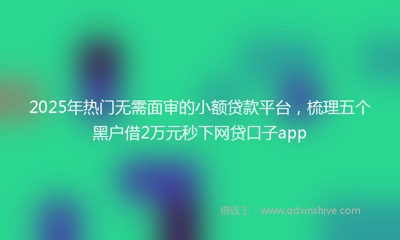 2025年热门无需面审的小额贷款平台，梳理五个黑户借2万元秒下网贷口子app