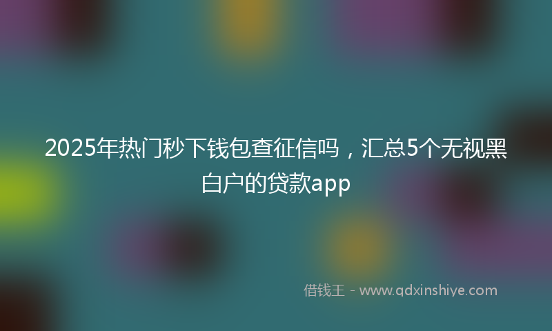 2025年热门秒下钱包查征信吗，汇总5个无视黑白户的贷款app