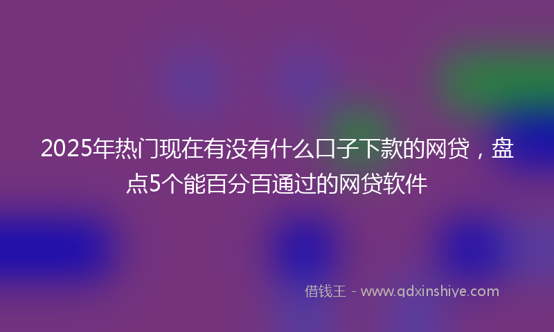 2025年热门现在有没有什么口子下款的网贷，盘点5个能百分百通过的网贷软件