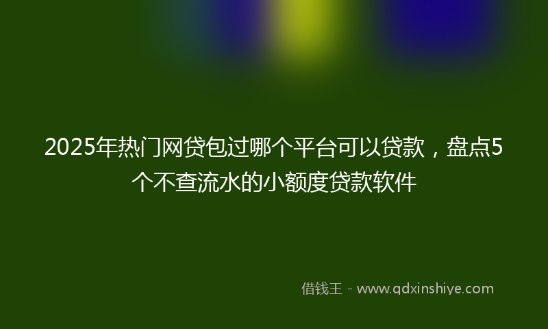 2025年热门网贷包过哪个平台可以贷款，盘点5个不查流水的小额度贷款软件